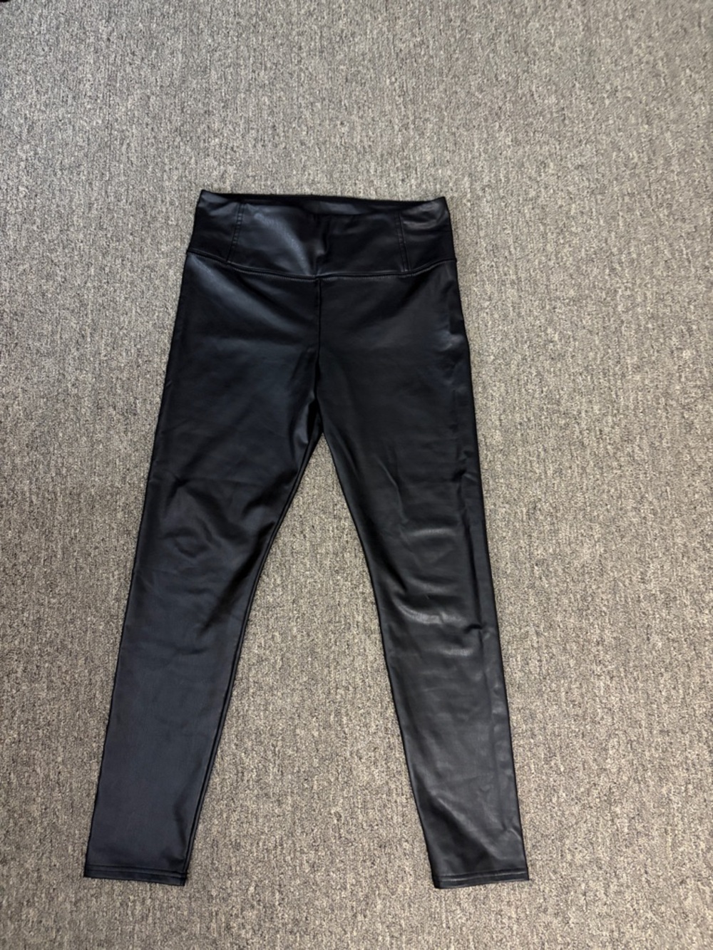 Avec Les Filles Black Faux Leather Leggings